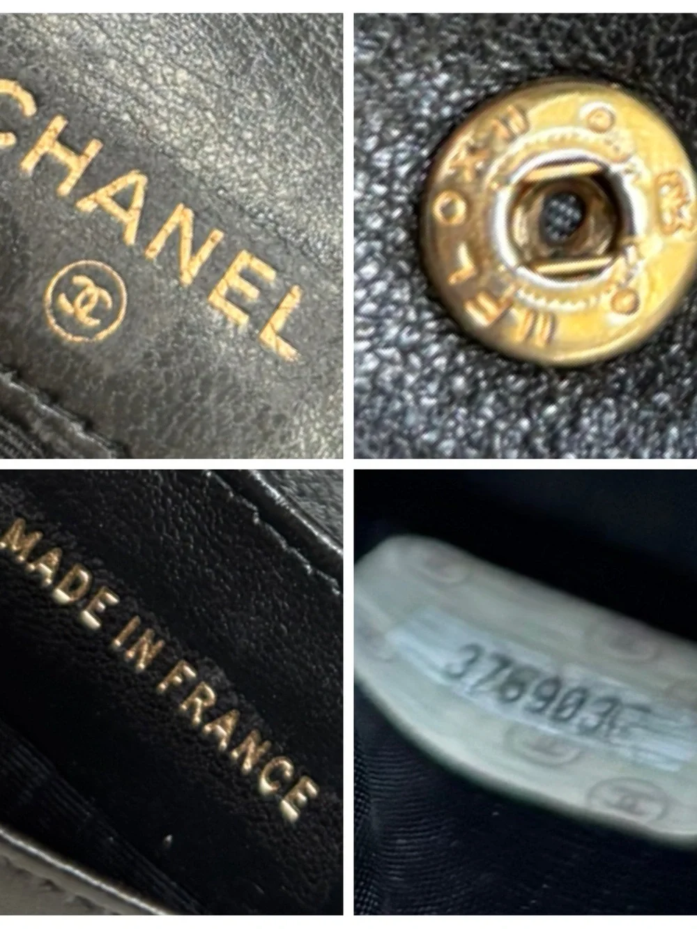 CHANEL CC Black Lambskin Leather Small Bifold Wallet